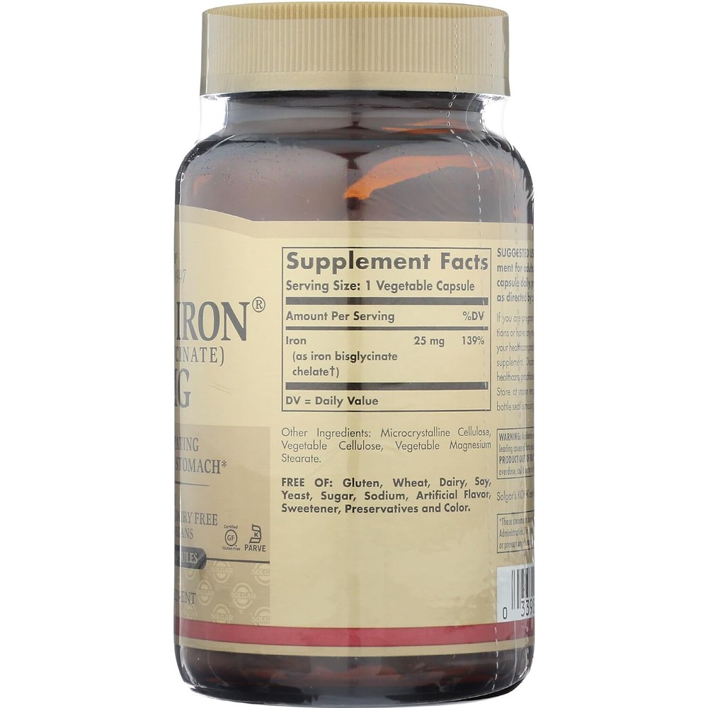 Solgar Gentle Iron, Ideal for Sensitive Stomachs, , 180 Count