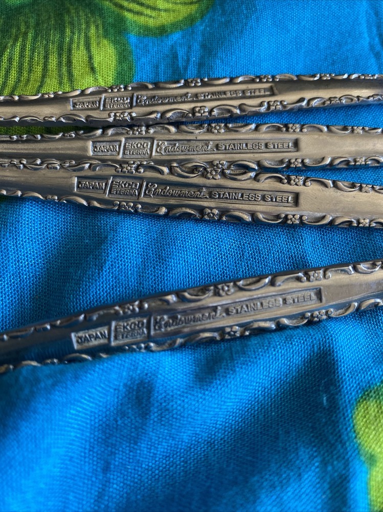 8 Vintage Ekco Eterna ENDOWMENT Stainless Flatware Japan