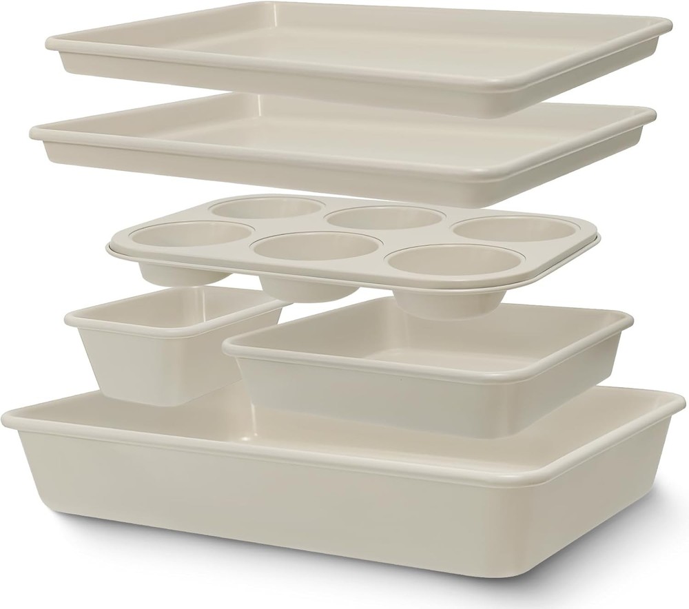 Baking Pans Set Nonstick Bakeware Sets Oven Pans Cooking 6 Pieces Baking Sheets