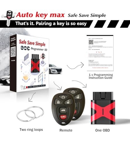 Simple Key Fob, Keyless Entry Remote Programmer Kit, Replacement for Chevy