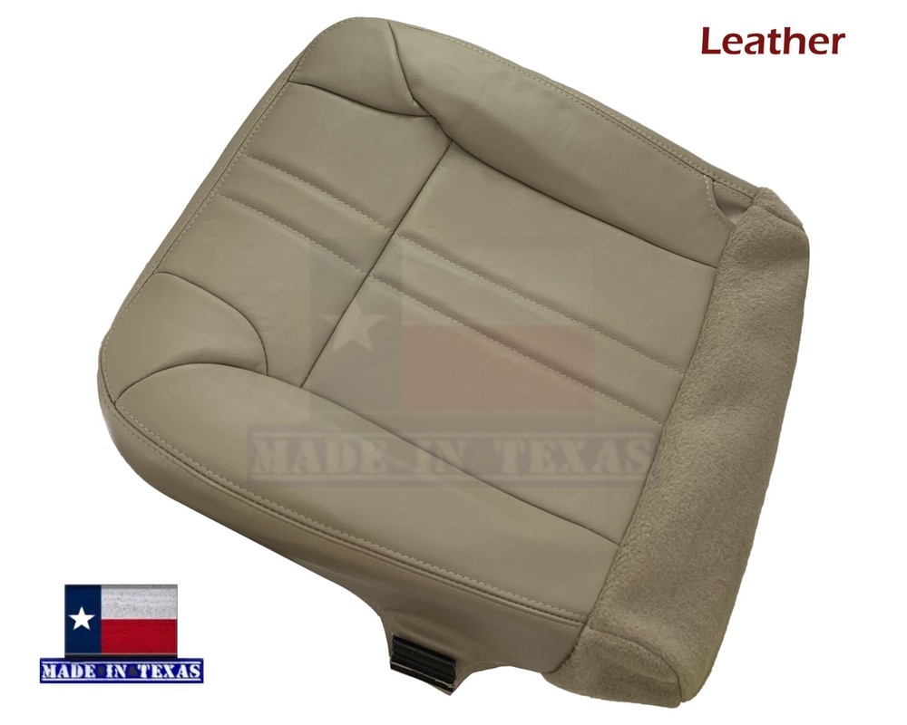 2000 2001 For Ford Excursion XLT Leather Driver Passenger Bottom Seat Covers Tan
