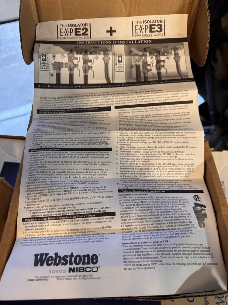 WebStone 3/4 NPT Tankless Water Heater Service Valve Kit w/ Relief Valve 150 PSI