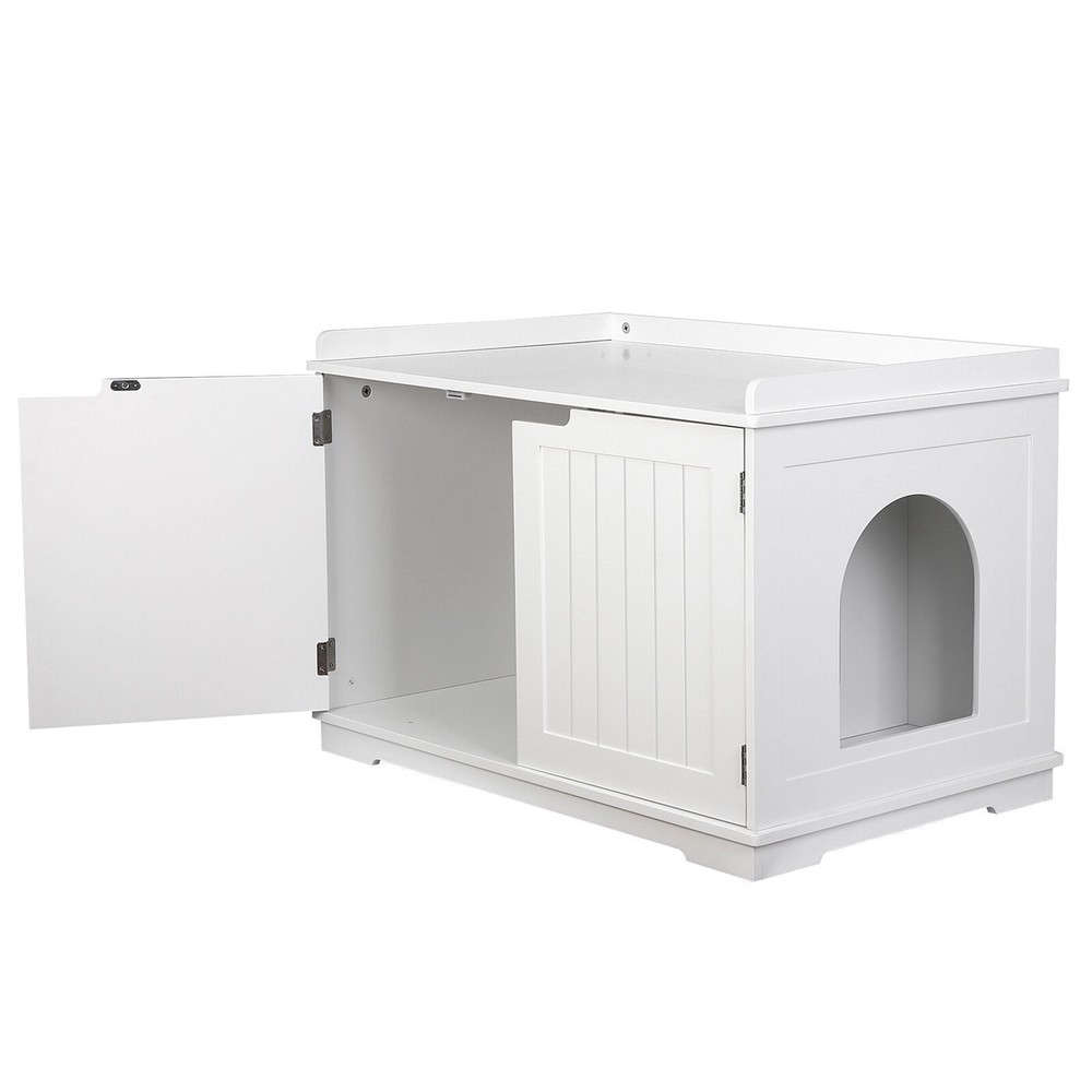 Washroom Storage Bench Litter Box Cover with Sturdy Structure Easy Assembly