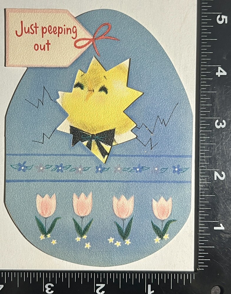 Hallmark Easter Card Greeting Egg Chick Folding Card Happy Easter Tulip