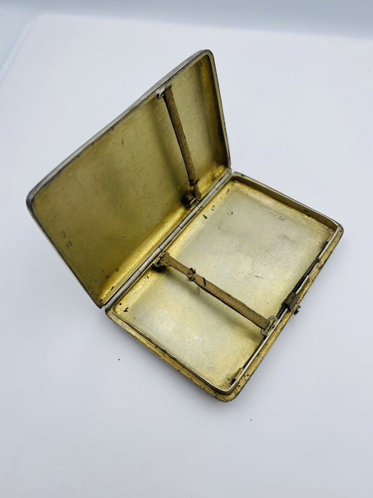 Russian Antique 84 Sterling Silver Flower Design Cigarette Case