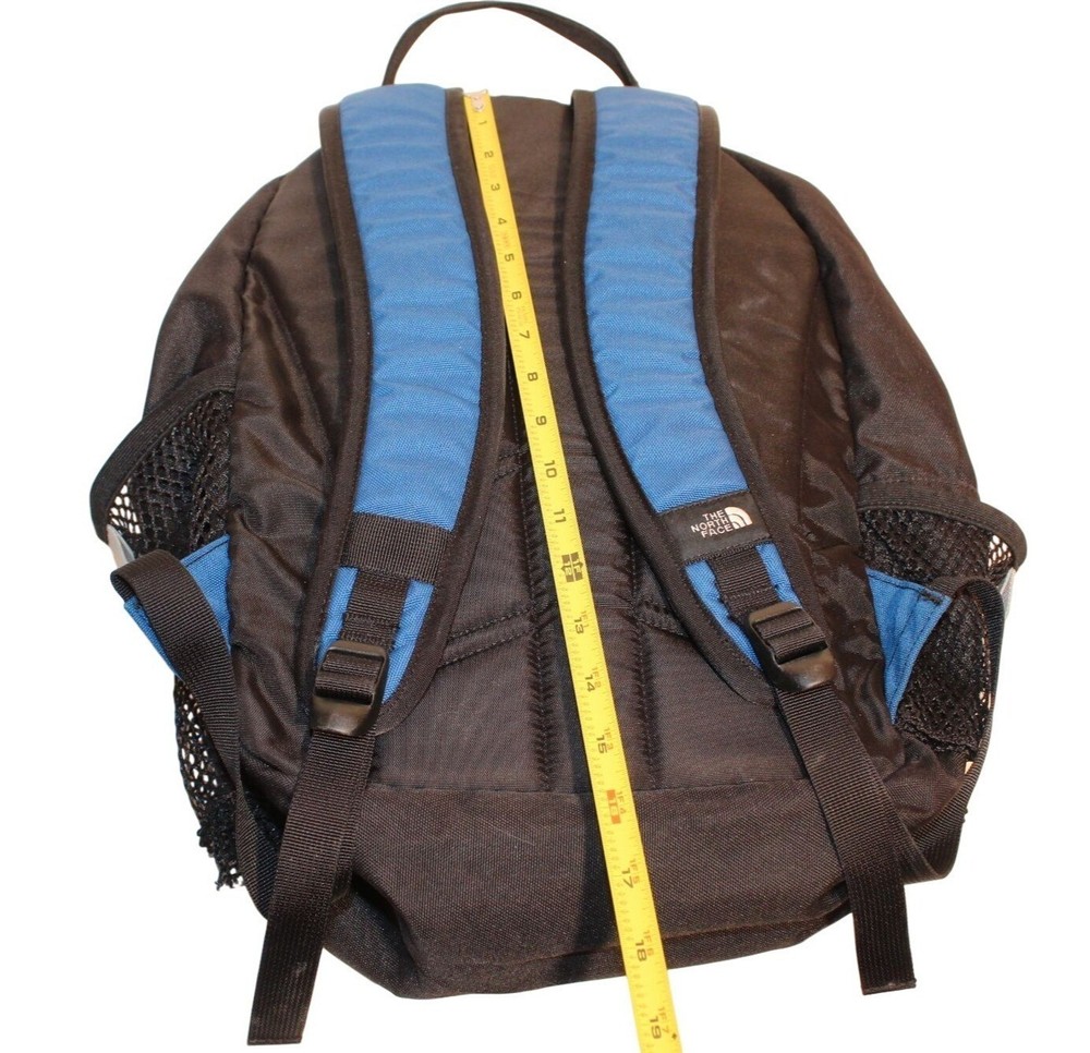 Vintage North Face Mopack Backpack Black & Blue Adjustable Straps & Side Pockets