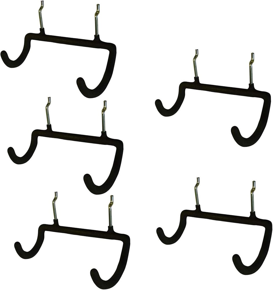 5 Hooks Pegboard Organizer - Dual Holders for Power Tools & Accessories