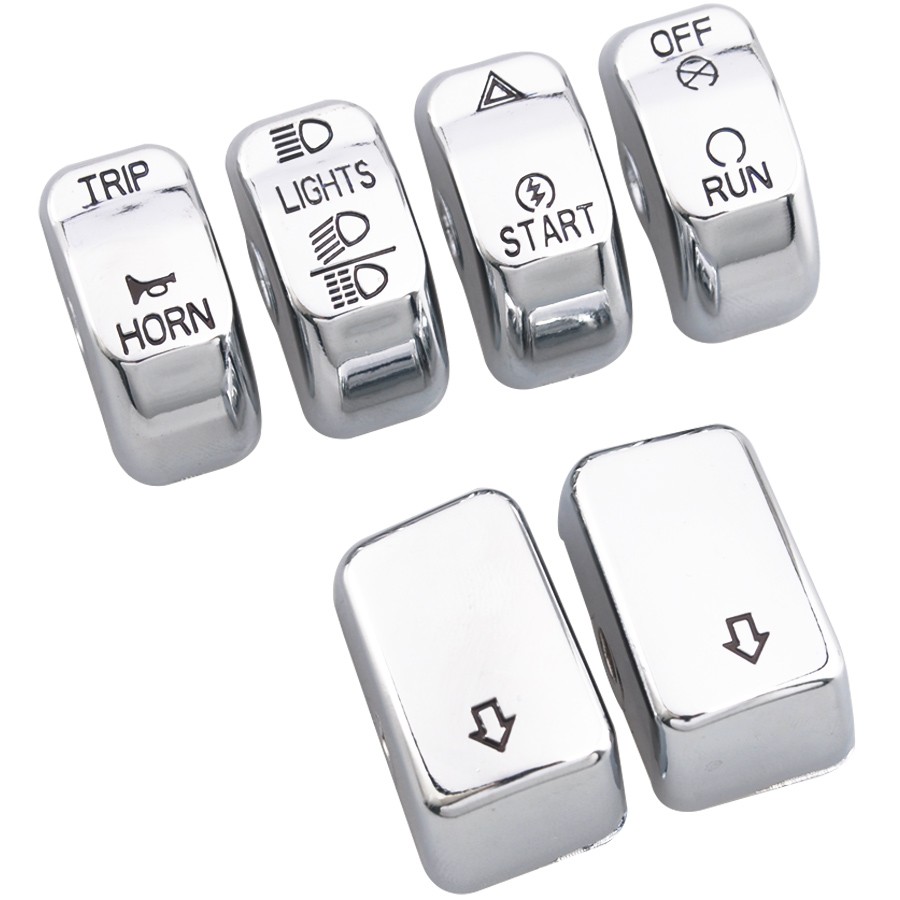 For Harley Softail Custom Deluxe 2011-2015 6pcs Hand Control Switch Caps Chrome