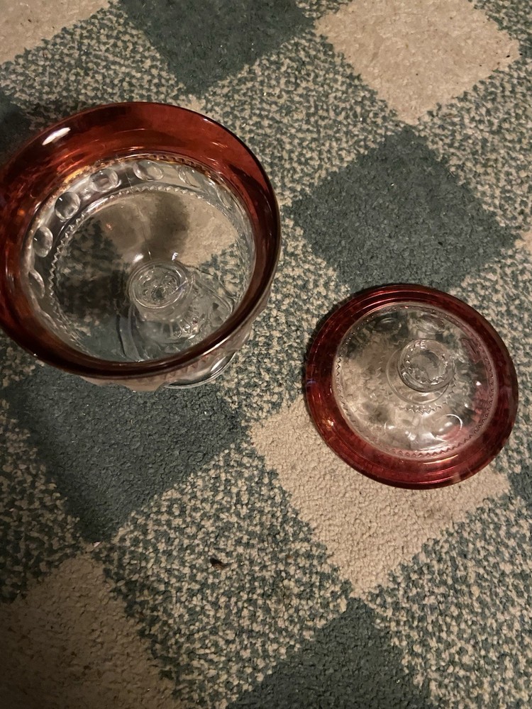 Vintage Red And White Candy Dish