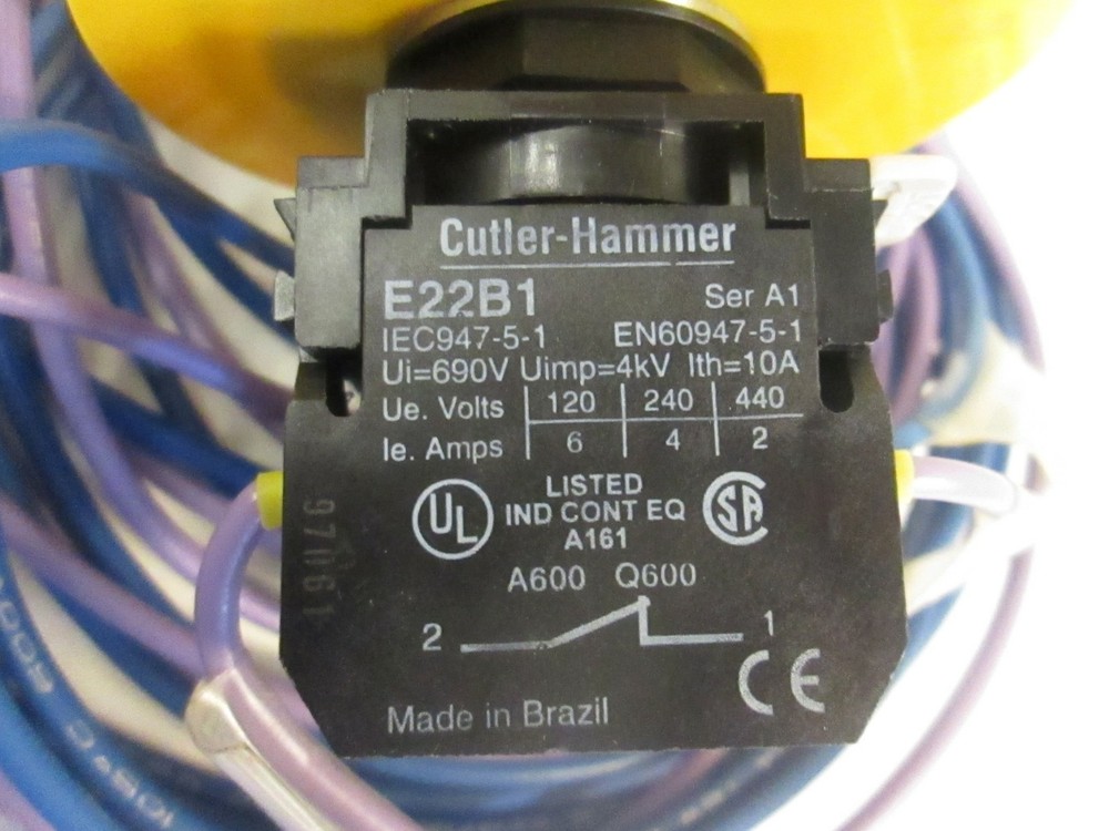 Emergency Off Button with Cutler Hammer E22B1, Used