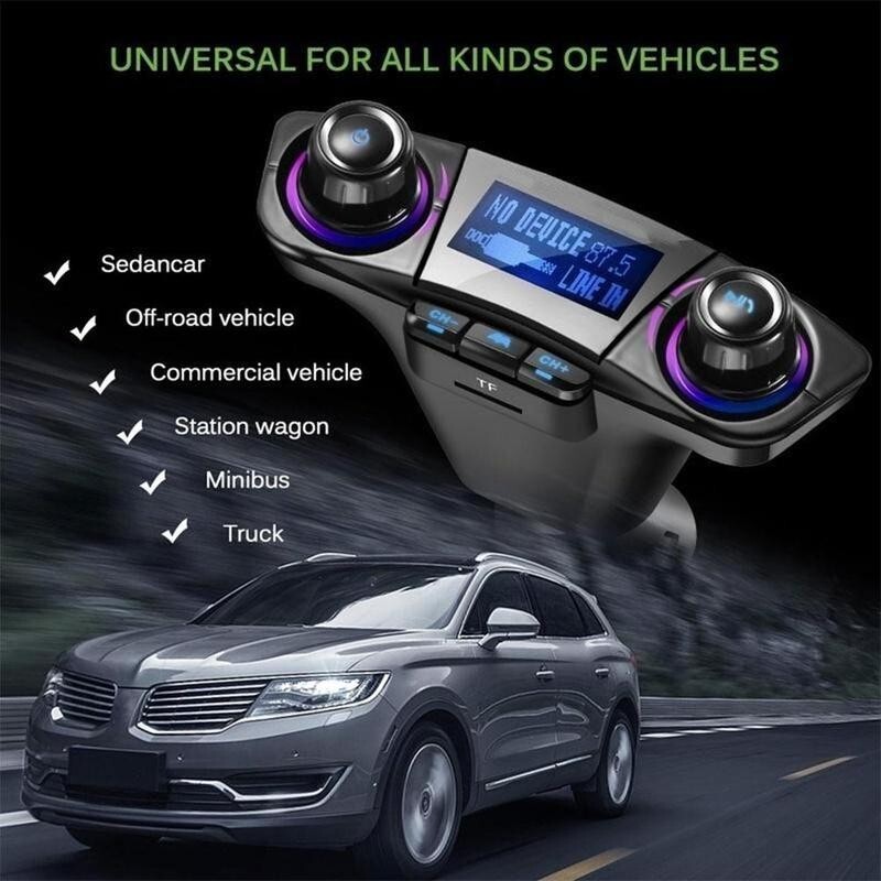 LED Screen Car Bluetooth FM Transmitter Radio MP3 Player Adapter Handsfree Kit