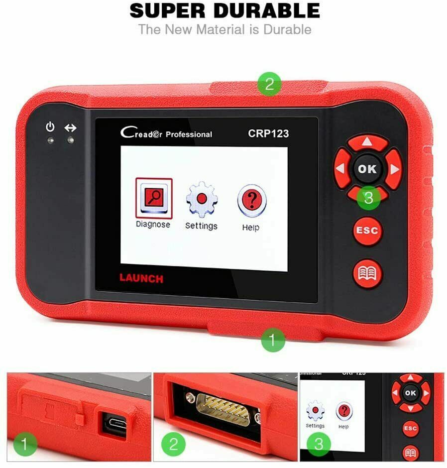 LAUNCH CRP123 PROS V OBD2 Scanner Engine ABS SRS Code Reader Car Diagnostic Tool