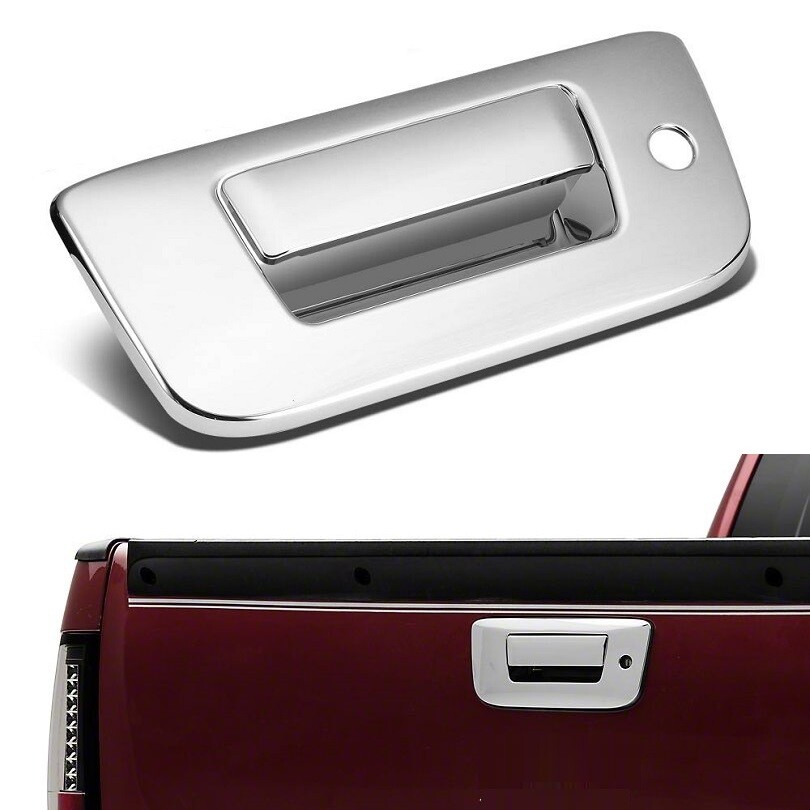 Fit 2007-2013 GMC Sierra Chevy Silverado Chrome Tailgate Handle Cover W/ Keyhole