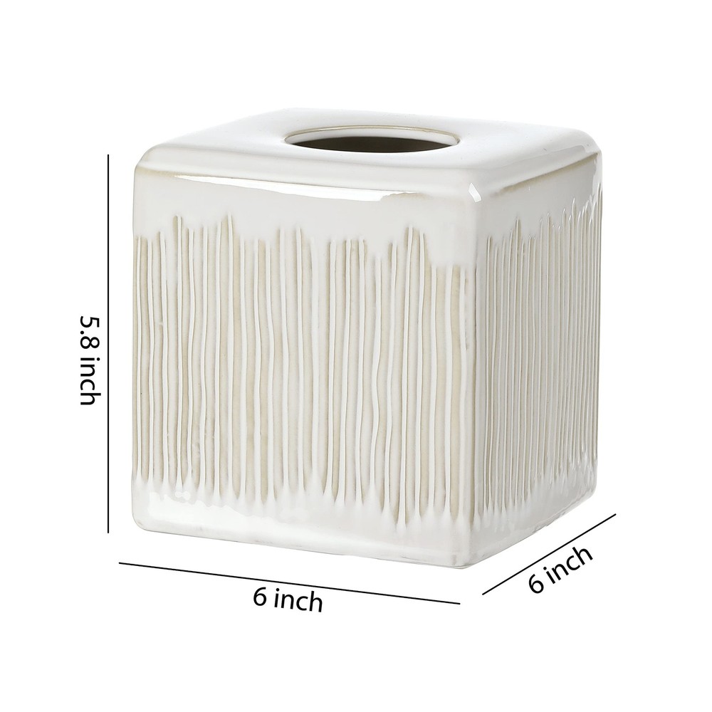 Bathroom Accessories - Ceramic Tissue Holder, Decorative Square Tissue Cover ...