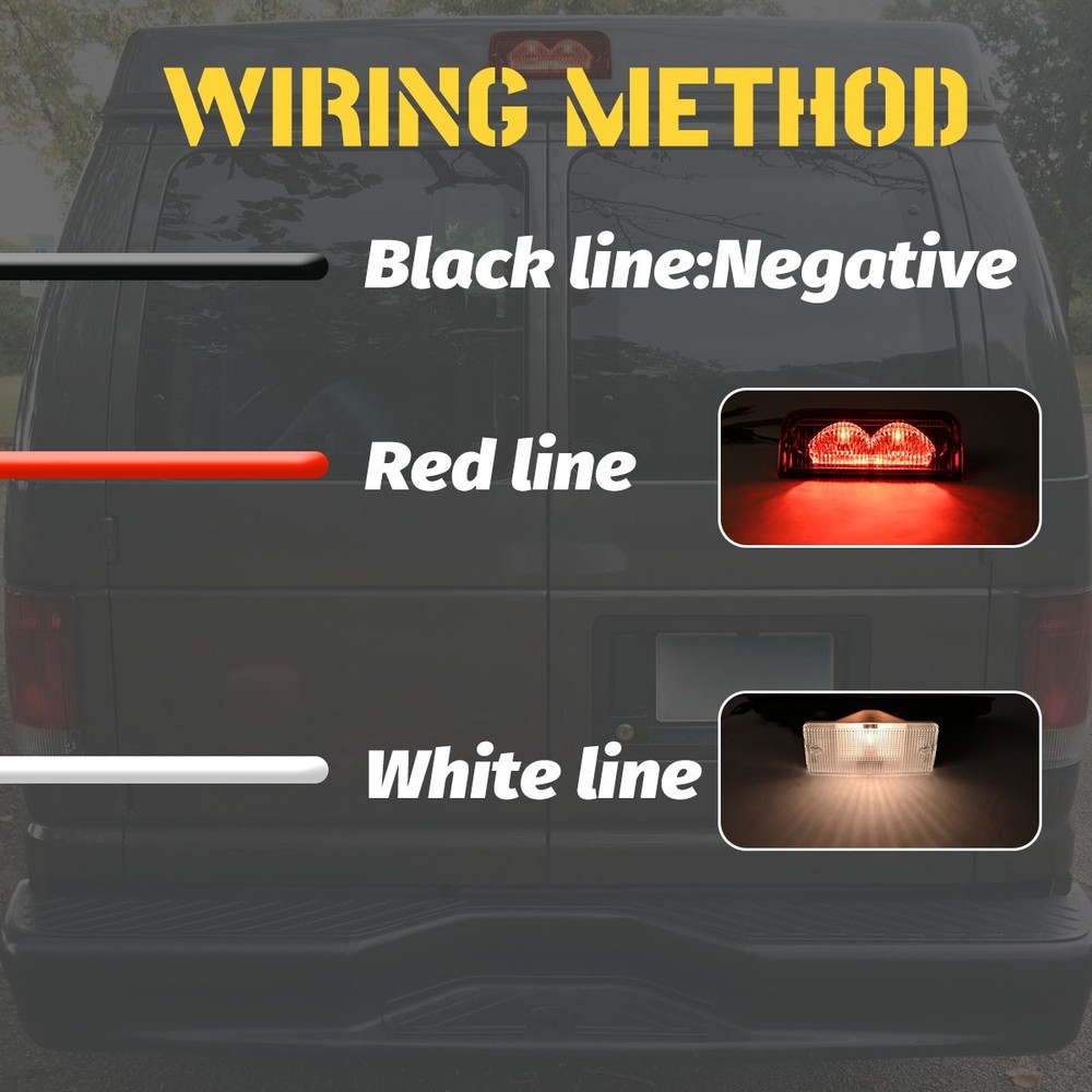 For Ford E150 250 350 1992-2022 3RD Third Brake Light Lamp Assembly 923-290
