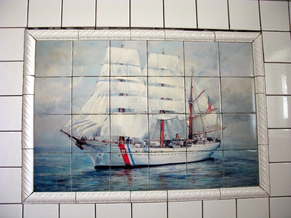 Art Ship Ocean Sailboat Ceramic Mural Backsplash Bath Tile #2196