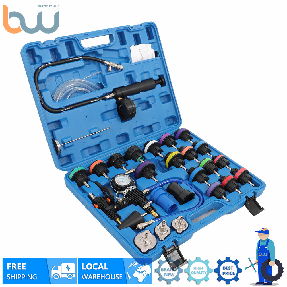 Universal 28Pcs Radiator Pressure Tester, Vacuum Cooling System Tool Refill Kit