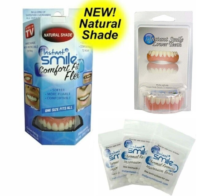 Instant Smile Comfort Flex Natural + Lower Veneers + 3 Pks Impression Beads
