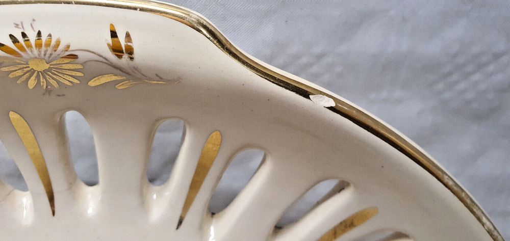 Old Clock Ceramic FFR Cream Color and Gilding
