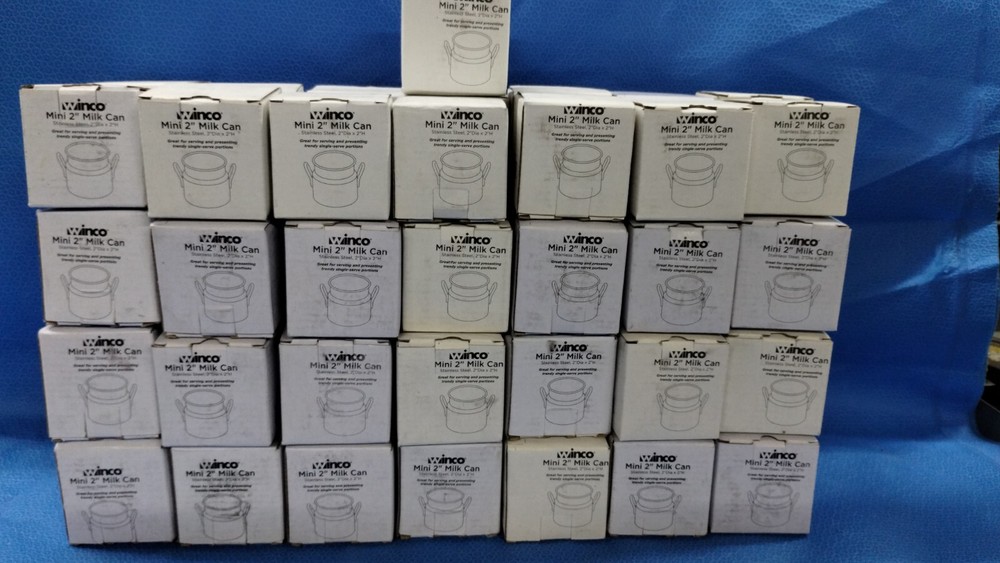 57 Winco Stainless Steel Mini Milk Can