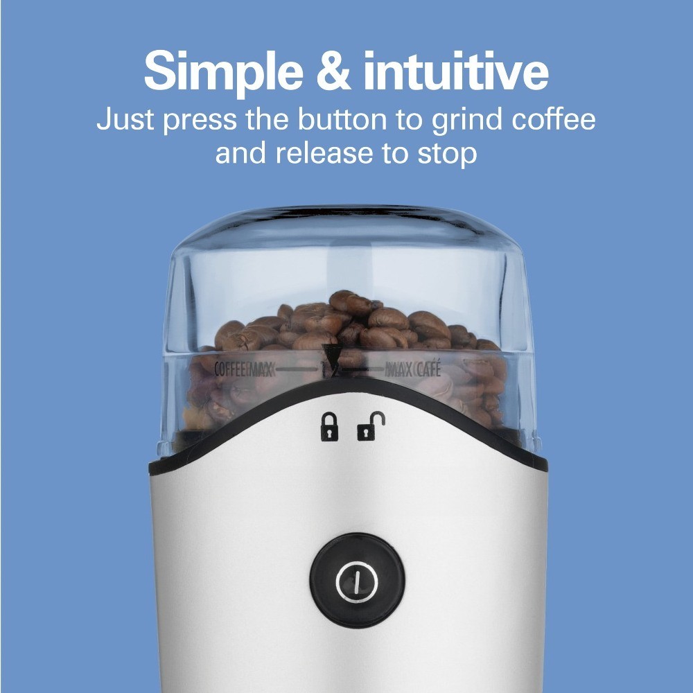Electric Coffee Grinder, 12 Cups, Silver