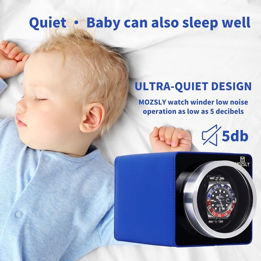 Quiet Motor Watch Winder for Automatic Watches with Adjustable Rotation Settings