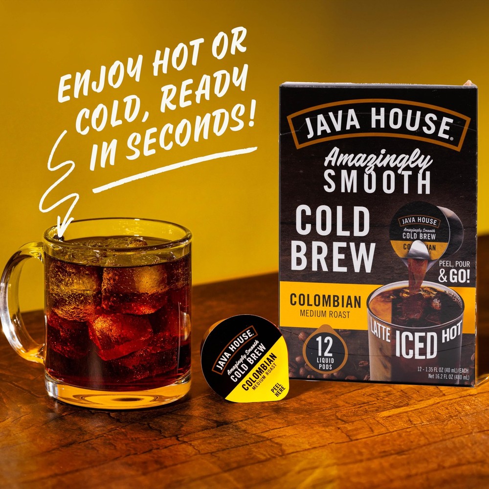 Java House Cold Brew Coffee Concentrate Single Serve Liquid Pods-1.35 Fluid