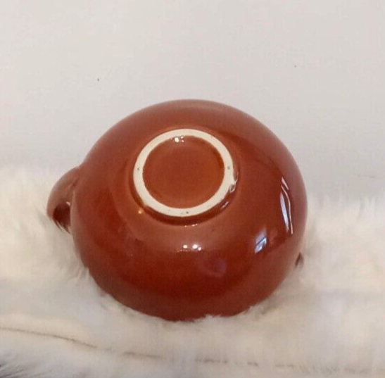 Vintage Round Ceramic Creamer unmarked Brown Stoneware Cream Pitcher