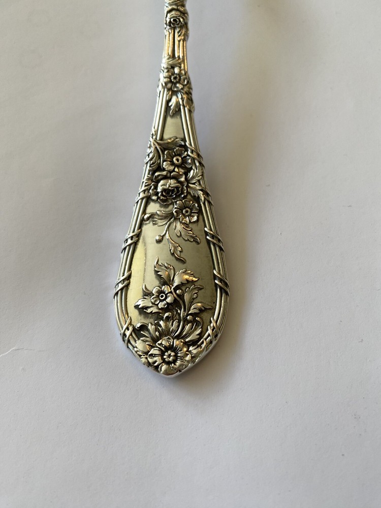 Gorham sterling Silver Dauphin Pierced Serving Spoon 8 3/8”