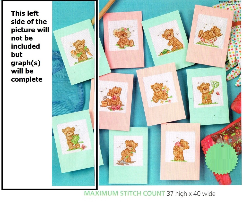 GARDENING TEDS  CROSS STITCH  PATTERN ONLY -  HH  B