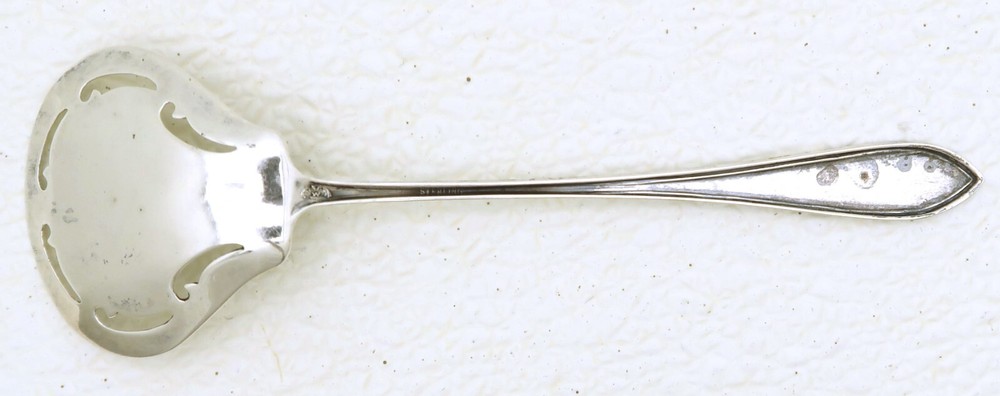 Pierced Silver Serving Straining Spoon Marked Weidlich circa 1920 No Monogram
