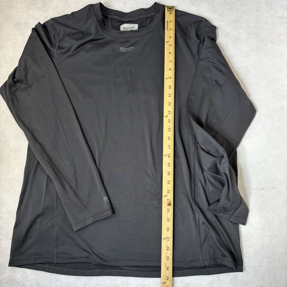 Milwaukee Work Skin Cold Weather Crew Neck Base Layer Black,2 XL