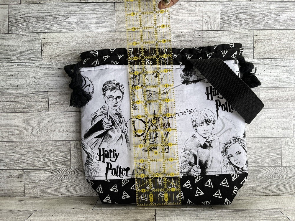 Project Bag Drawstring Knitting Crochet Craft Tote Size Medium