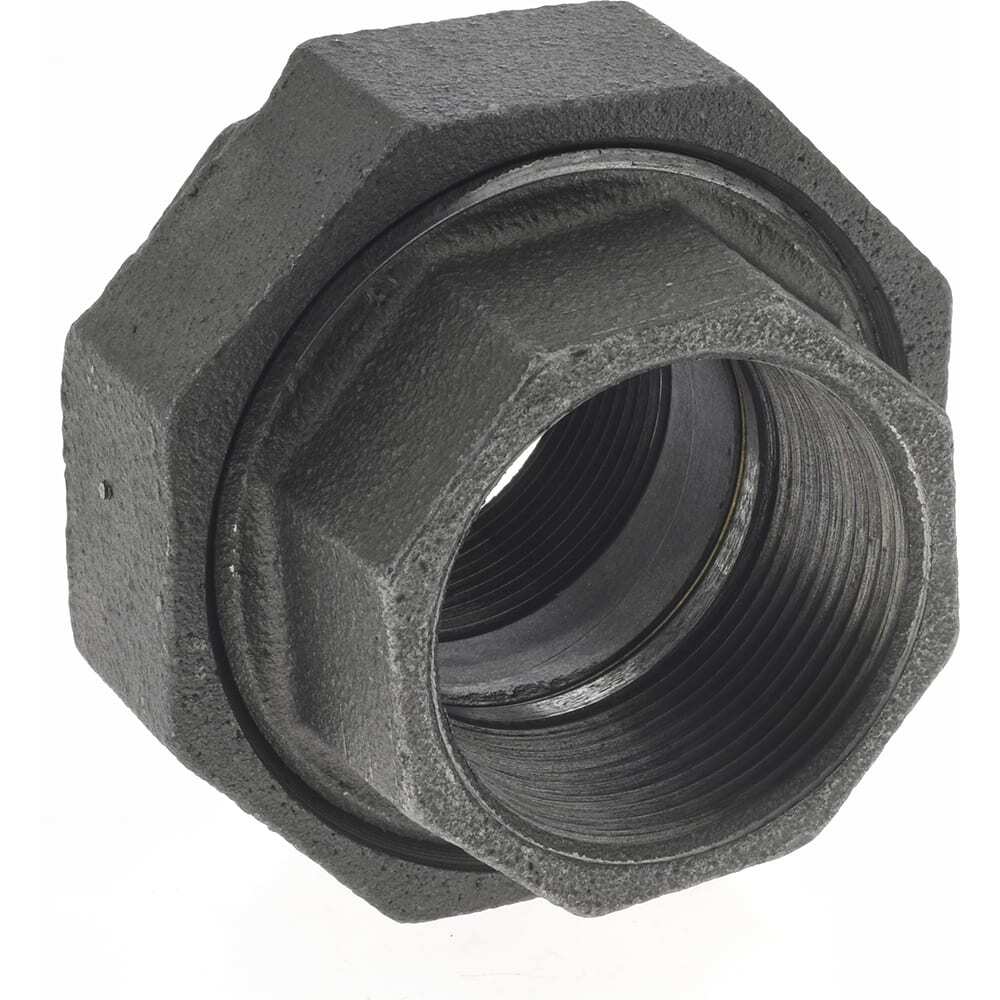 Size 1-1/2", Class 150, Malleable Iron Black Pipe Union