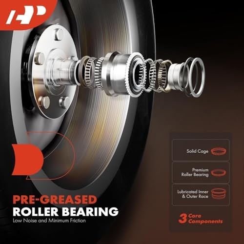 2 x Pre-Pressed Front Wheel Bearing and Hub Assembly Compatible with VW