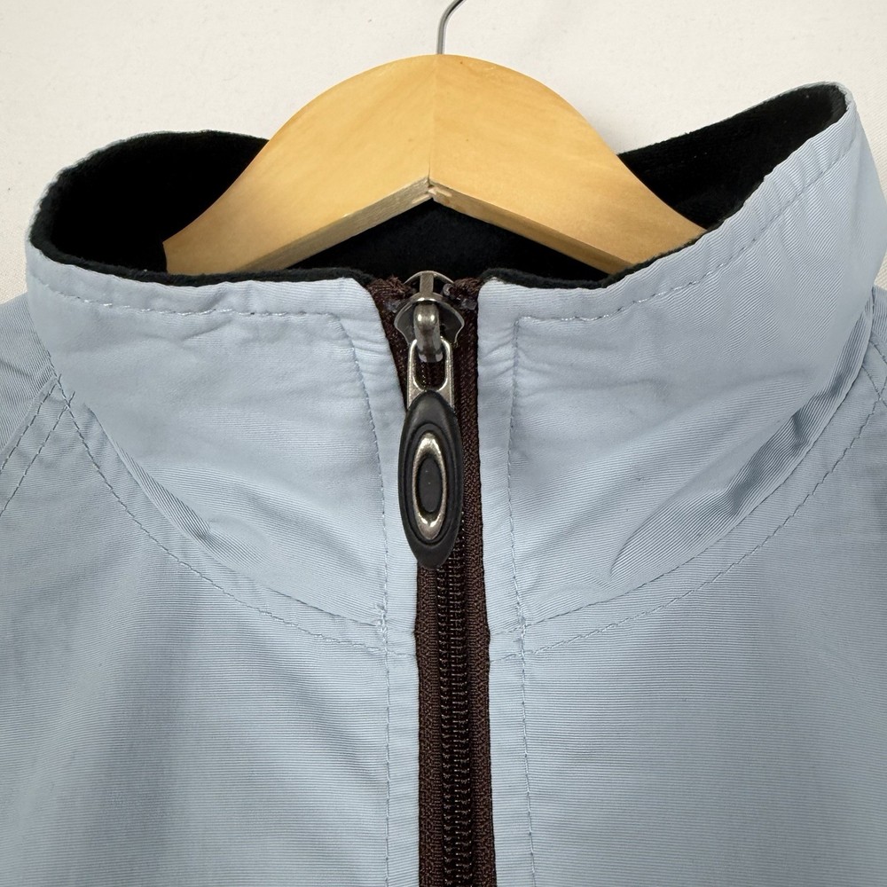 Oakley Software Jacket Windbreaker Brown Blue Zip Pockets Medium Oversized Y2K