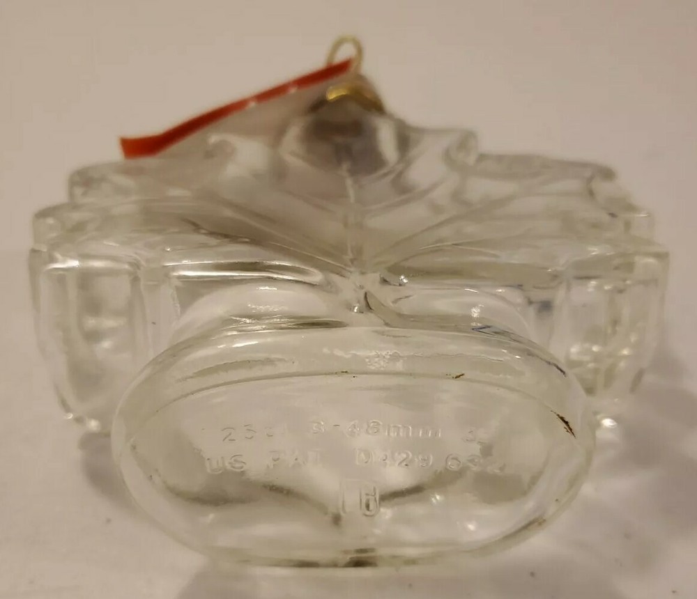Empty Maple Leaf Glass Bottle Maple Syrup 6.75" Tall Vintage Retro Clear