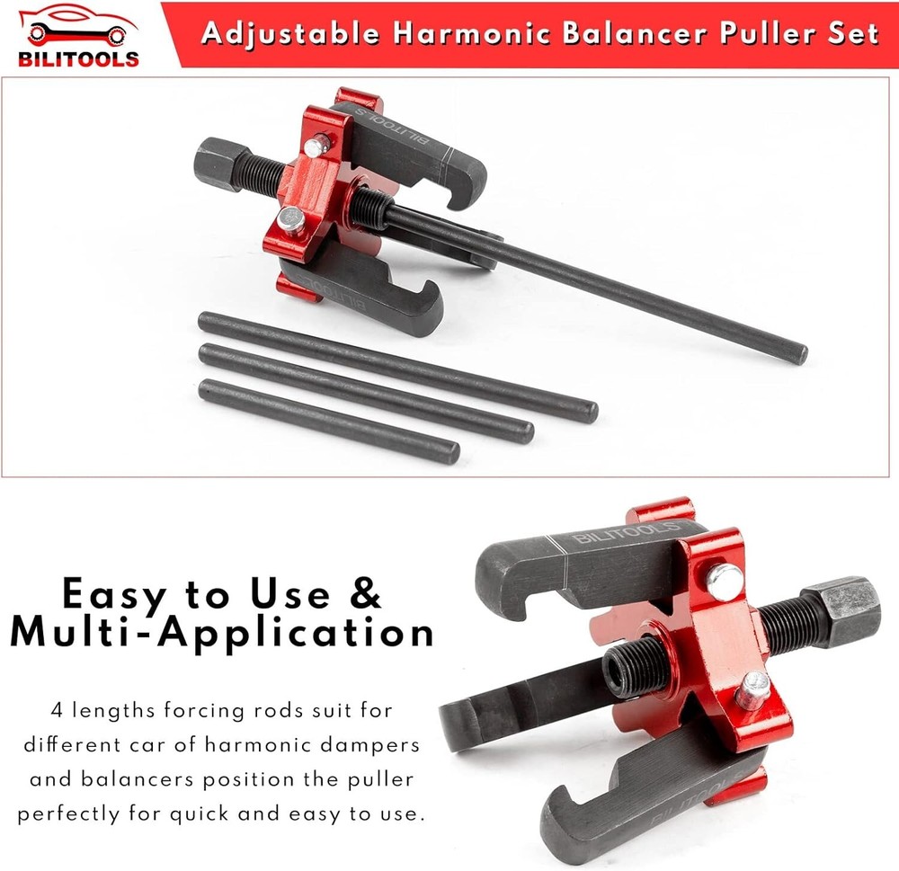 Harmonic Balancer Puller Crank Pulley Removal Kit Engine Motor Rod Auto LS GM