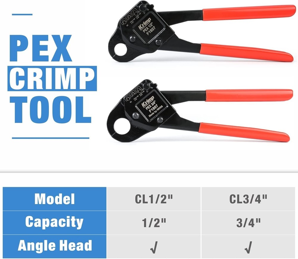 Pro-Grade iCrimp PEX Crimping Tool - 1/2'' & 3/4'' for Precision & Reliability