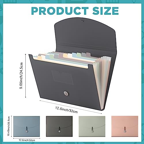 4 Pcs Expanding File Folder 13 Pockets File Organizer with Morandi Color