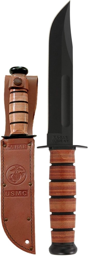 Legendary USMC Hunting Knife with Leather Sheath