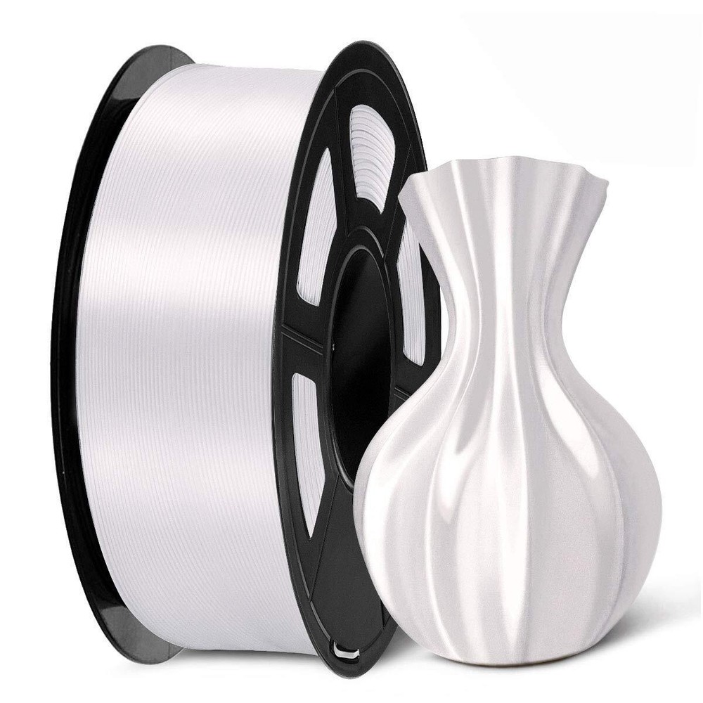 SUNLU SILK PLA+ 1.75MM 1KG 2.2LBS Spool Silky White 3D Printing Material