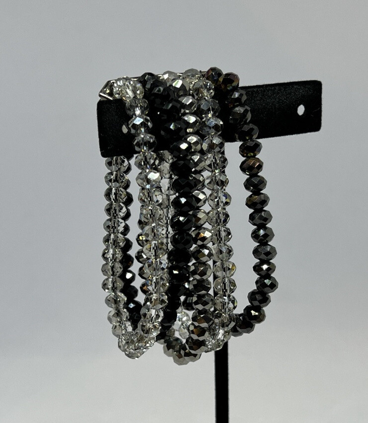 Faceted Glass Beads Multi-Row Bracelet X 2