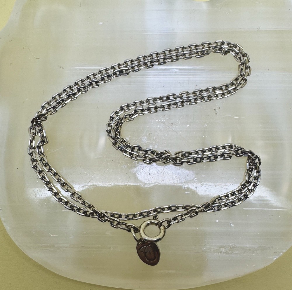 925 Sterling Silver 2mm Oxidized Angled Solid Cable Chain Necklace 5.7g - 7.7 g