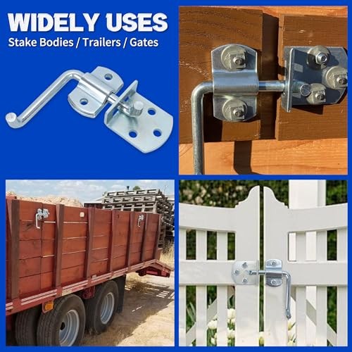 Trailer Gate Latch Stake Bed Latches, Straight Side Gate Bracket Sets 4 Pack