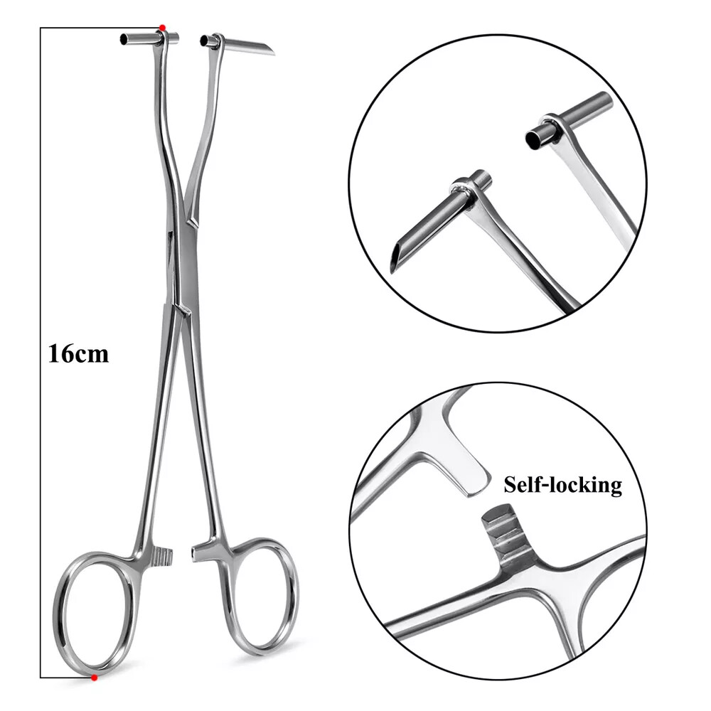 Bucket End Tragus Type Forceps 6" Body Piercing Tool