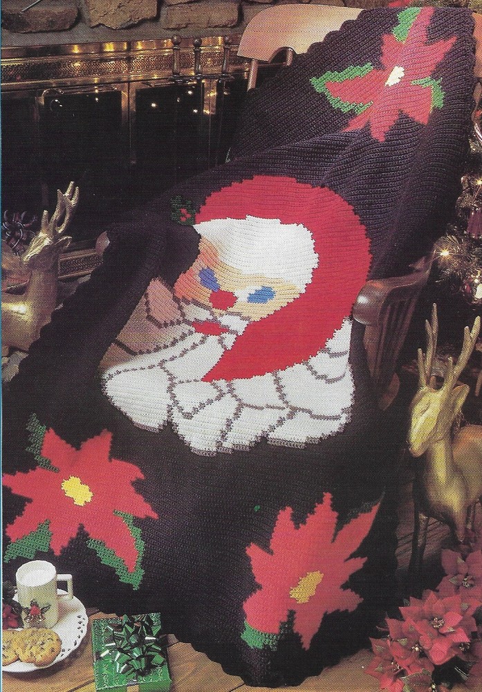 Santa Afghan crochet PATTERN INSTRUCTIONS