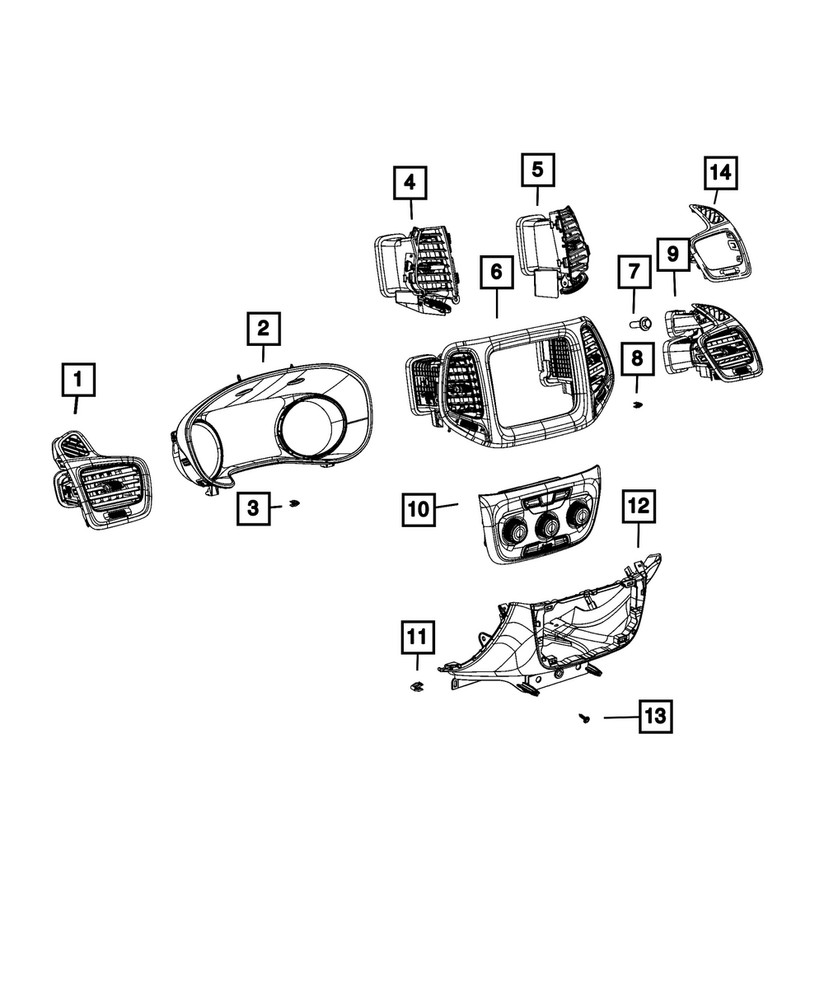 Genuine Mopar Instrument Panel Bezel 5ZU11JXPAB