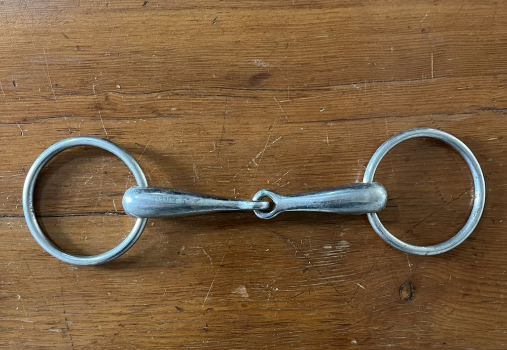 Horse Bit Centaur 5" solid mouth loose ring bit
