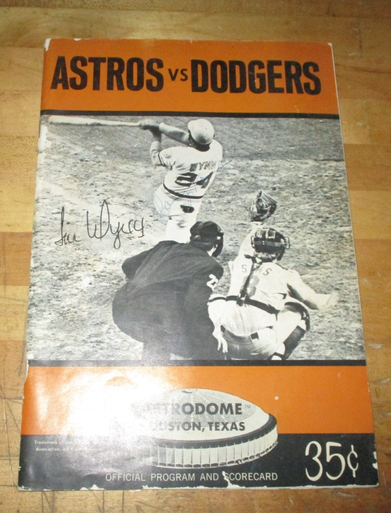 1972 Houston Astros Program vs. LA Dodgers - Jim Wynn. Larry Howard Signed